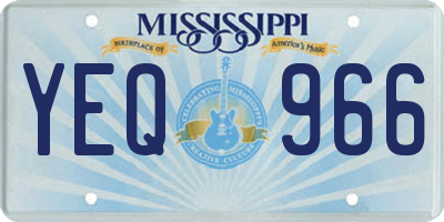 MS license plate YEQ966