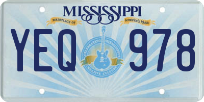 MS license plate YEQ978