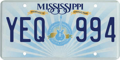 MS license plate YEQ994