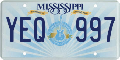MS license plate YEQ997