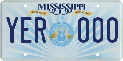 MS license plate YER000