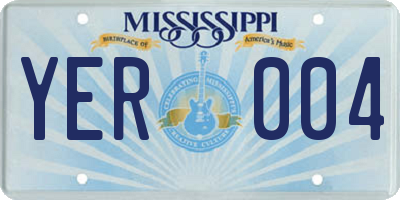 MS license plate YER004