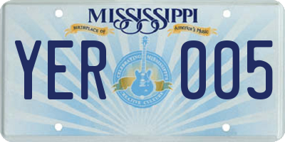 MS license plate YER005