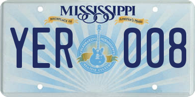 MS license plate YER008