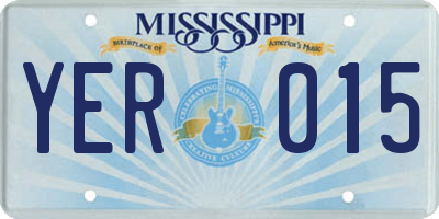 MS license plate YER015