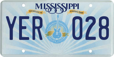 MS license plate YER028