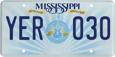 MS license plate YER030
