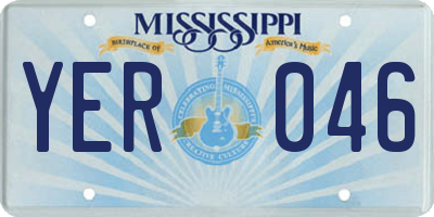 MS license plate YER046
