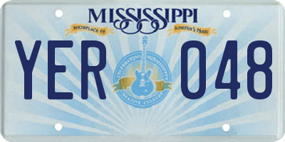 MS license plate YER048