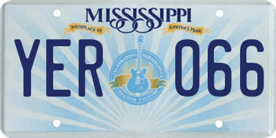 MS license plate YER066