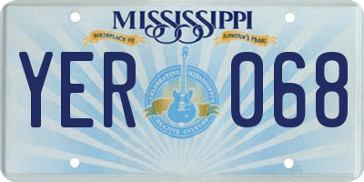 MS license plate YER068
