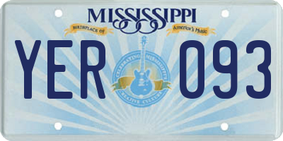 MS license plate YER093
