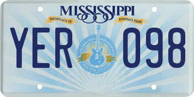 MS license plate YER098