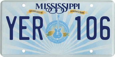 MS license plate YER106