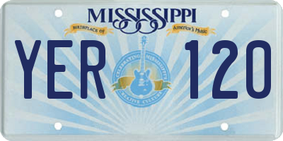 MS license plate YER120