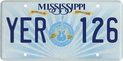 MS license plate YER126