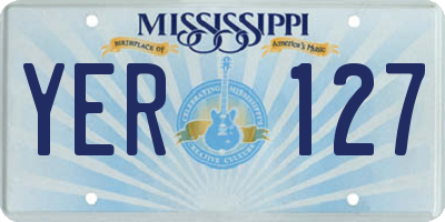MS license plate YER127