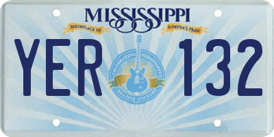 MS license plate YER132