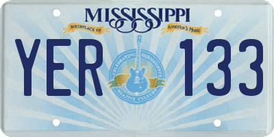 MS license plate YER133