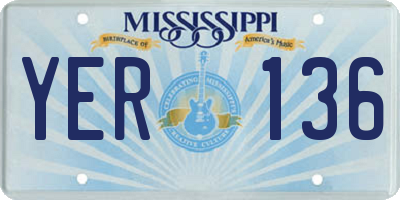 MS license plate YER136