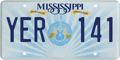 MS license plate YER141