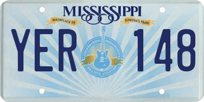 MS license plate YER148