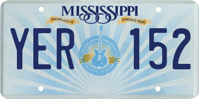 MS license plate YER152