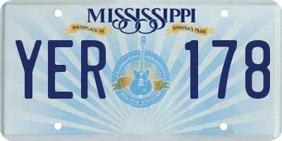 MS license plate YER178