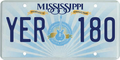 MS license plate YER180
