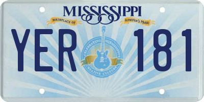 MS license plate YER181