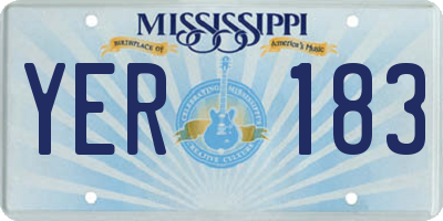 MS license plate YER183