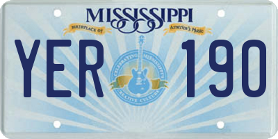 MS license plate YER190