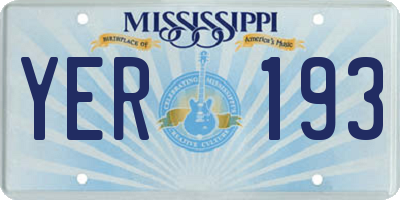 MS license plate YER193