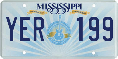 MS license plate YER199
