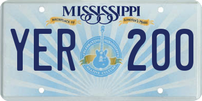 MS license plate YER200