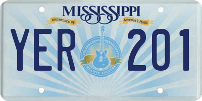 MS license plate YER201