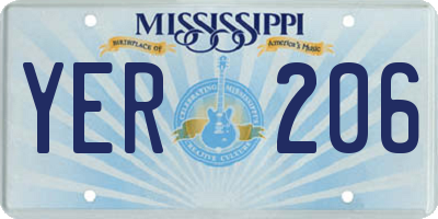 MS license plate YER206