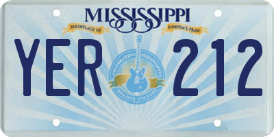 MS license plate YER212