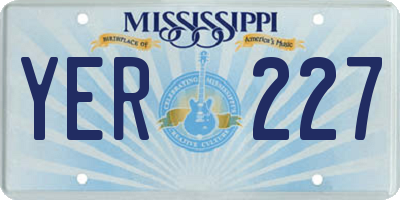 MS license plate YER227