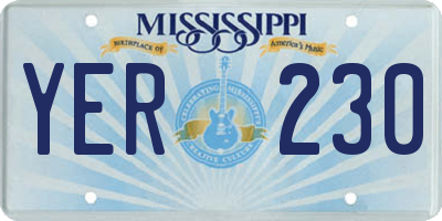 MS license plate YER230