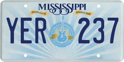 MS license plate YER237