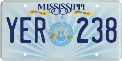 MS license plate YER238