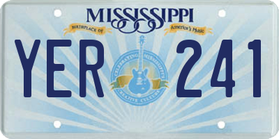 MS license plate YER241