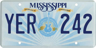 MS license plate YER242