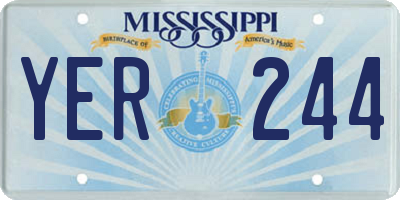 MS license plate YER244