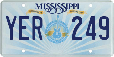 MS license plate YER249