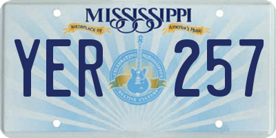MS license plate YER257