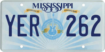 MS license plate YER262
