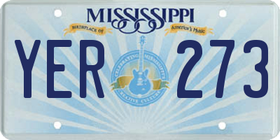 MS license plate YER273