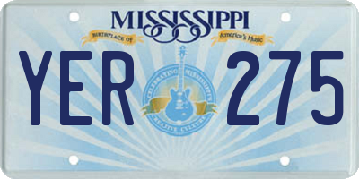 MS license plate YER275